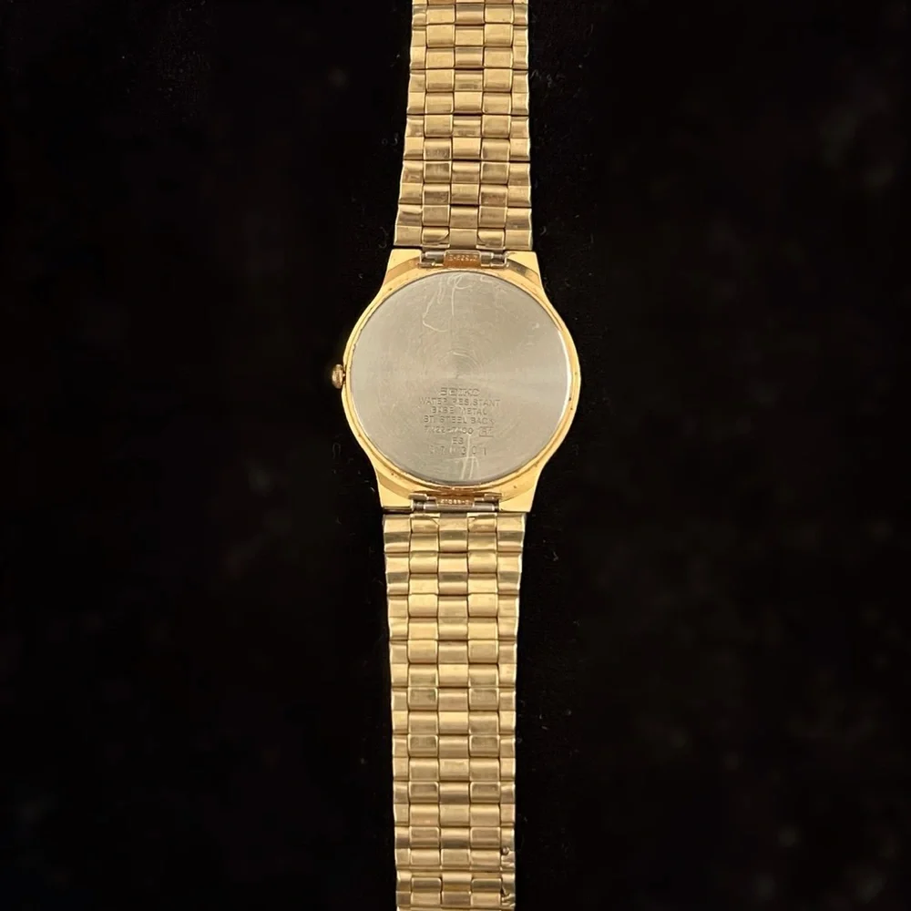 Vintage Seiko Dial Date, Water Resistant Gold Watch, Tested and Working - Picture 11 of 12